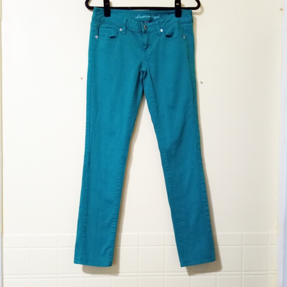 American Eagle Stretch Skinny Jeans Teal